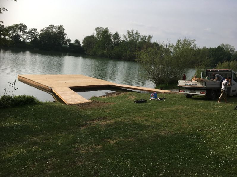 Bootsanlegesteg aus Lärchenholz, Arbesbach im Bezirk Zwettl/in Zwettl